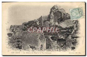 Old Postcard Les Baux Les Maisons du Planet and the Saracen Tower