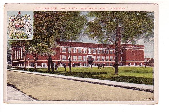 Collegiate Institute with Shield, High School, Windsor, Ontario, 