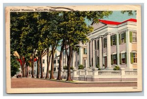 Vintage 1953 Postcard Trees Colonial Mansions on Nantucket Island Massachusetts