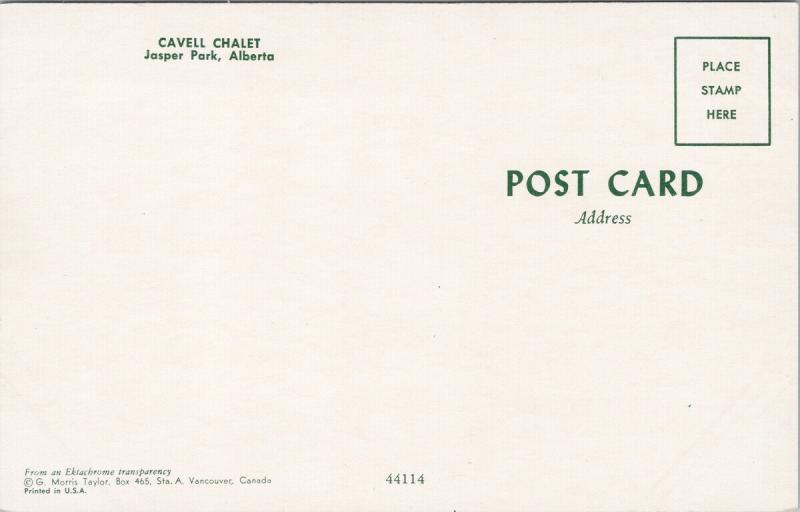 Cavell Chalet Jasper Park Alberta AB UNUSED Vintage Postcard D98