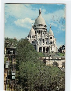 Postcard Basilique du Sacré-Coeur de Montmartre et le funiculaire, Paris, France