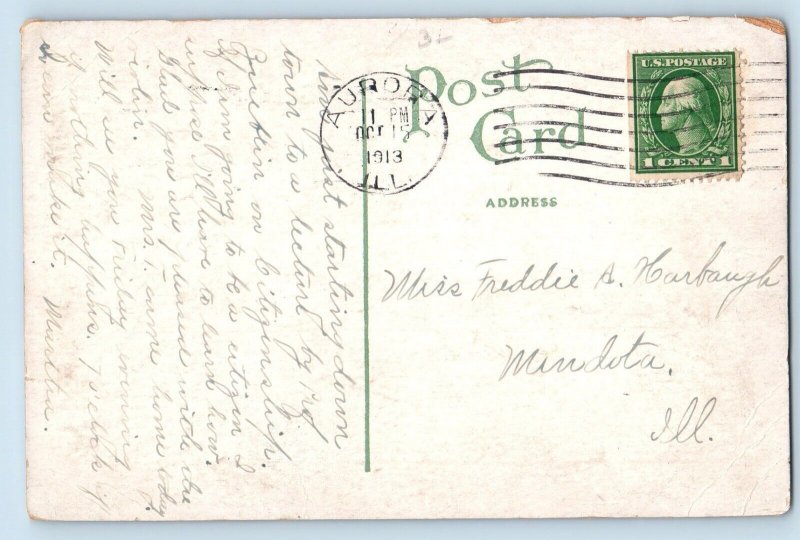 Aurora Illinois IL Postcard Episcopal Baptist Church Multiview 1913 Antique