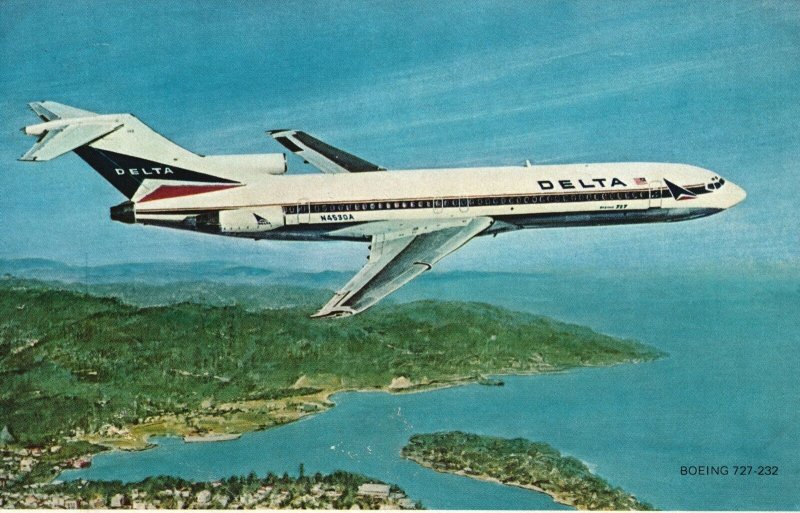 Postcard Delta Airlines Boeing Fleet Commercial Airplanes Transportation