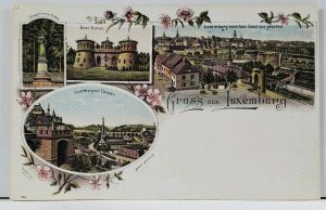 Gruss aus LUXEMBURG Multi View Vignette c1899 Postcard L8