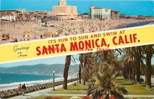 2 Postcards, Santa Monica, California, Various Scenes