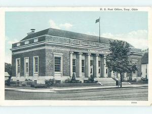 Unused W-Border POST OFFICE SCENE Troy Ohio OH hs1337