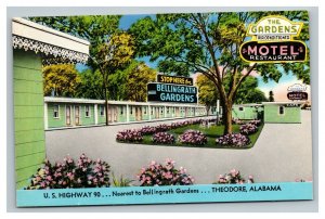 Vintage 1950's Postcard The Gardens Motel & Restaurant Mobile Alabama