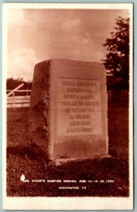 RPPC John Stark Camp Ground Bennington Vermont VT DB F D Burt Photo Postcard J9