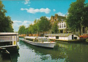 Netherlands Amsterdam Prinsengracht With Houseboats