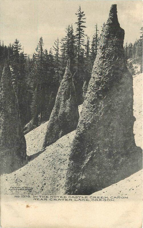 Oregon Crater Lake Castle Creek Canon Hull 1909 Postcard 22-6038