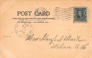 Hollenbeck Hotel, Los Angeles, California, Early Postcard, Used in 1907