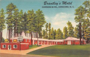 Concord, NC North Carolina  BRANTLEY'S MOTEL  Roadside  ca1940's Linen Postcard
