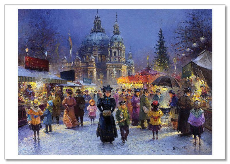 On the eve of Christmas KIDS Woman by Detlev Nitschke Russian Modern Postcard