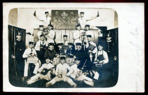 dc1757 - GERMANY MILITARY 1908 Soldiers Pipes Beer Music. Real Photo Postcards