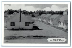 c1940 Exterior View White Lodge Buildings Phillipsburg Kansas Unposted Postcard