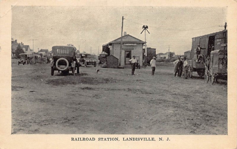 J86/ Landisville New Jersey Postcard c1910 Railroad Depot Station 49