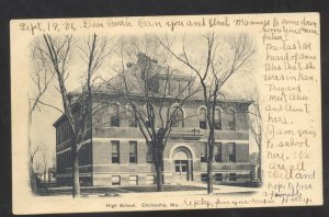 CHILLICOTHE MISSOURI HIGH SCHOOL BUILDING VINTAGE POSTCARD MO. 1906