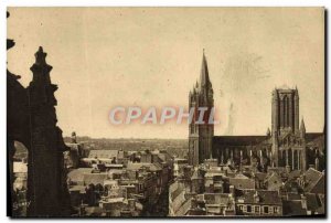 Old Postcard Coutances La Cathedrale view of St. Peter steeple