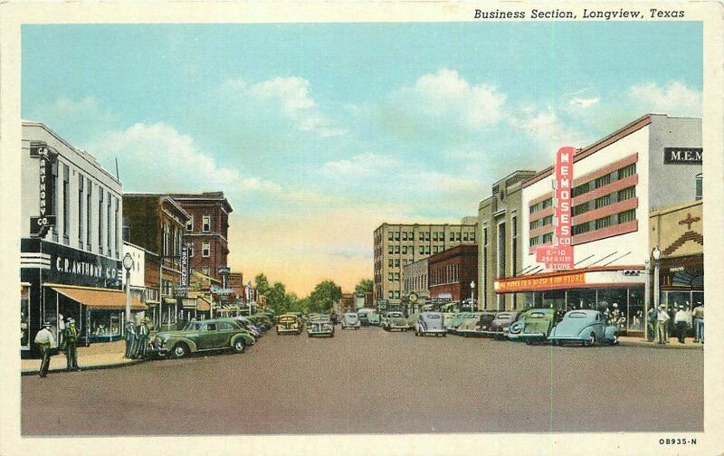 Automobiles Business Section Longview Texas 1943 Postcard Teich 20-13146
