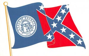 Georgia State Flag Civil War Postcard