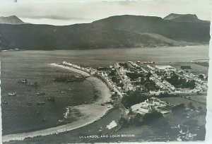 Vintage Rp Postcard Ullapool & Loch Broom Nice Aerial View Real Photo 1950s