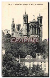 Postcard Old Lyon apse of the Basilica of Our Lady of Fourviere