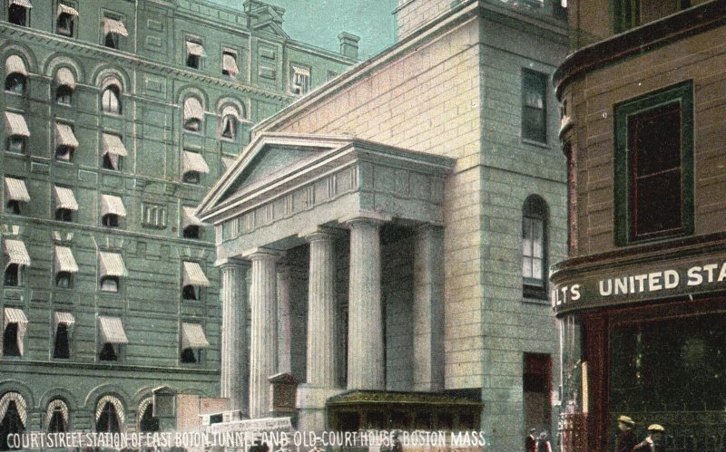 Vintage Postcard 1910's Court St. Station East Boton Tunnel Boston Massachusetts