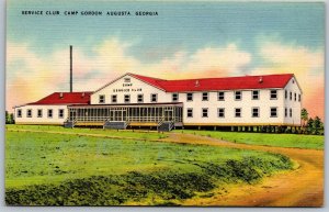 Vtg Augusta Georgia GA Service Club Camp Gordon 1930s Old Linen View Postcard