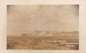 J73/ Van Horn Texas RPPC Postcard c1940s Mountains and Prairie  92