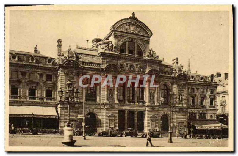 Old Postcard The Theater Angers