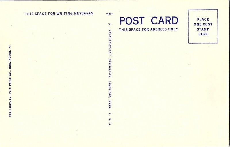 Airplane View University & Burlington Vermont Linen Postcard c1945