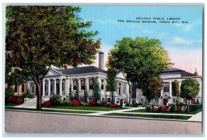 Green Bay Wisconsin WI Postcard Kellogg Public Library And Neville Museum View