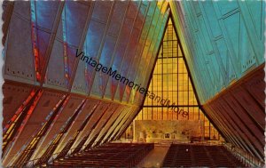 Interior View of Protestant Chapel Colorado Springs CO Postcard PC318