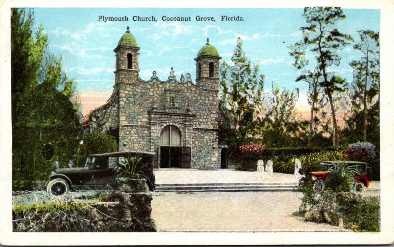 Florida Miami Cocoanut Grove Plymouth Church 1923