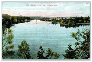 1908 Eau Claire River Lake Exterior View Eau Claire Wisconsin Vintage Postcard