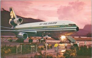 Air New Zealand DC-10 Series 30 Airplane Pink Unused Vintage Postcard E24