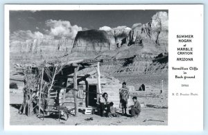 RPPC  MARBLE CANYON, Arizona AZ ~ Native American SUMMER HOGAN c1940s  Postcard