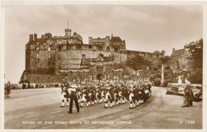 RPPC Bands of Royal Scots at Edinburgh Castle, Scotland, United Kingdon