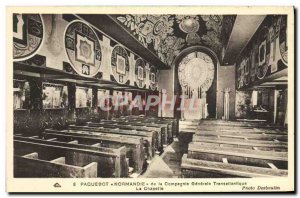 Postcard Old Ship Interior Ship of Normandy to the Compagnie Générale Trans...