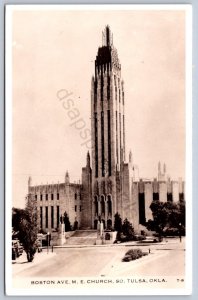 K45/ South Tulsa Oklahoma RPPC Postcard c30s Boston Ave M.E. Church  284