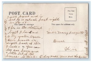 1907 Power Plant Water Tower Smoke Stack Barn RPPC Photo Postcard