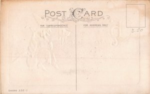 Witch playing Mandolin Stecher Halloween Postcard hol3004