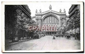 Old Postcard Paris Gare du Nord