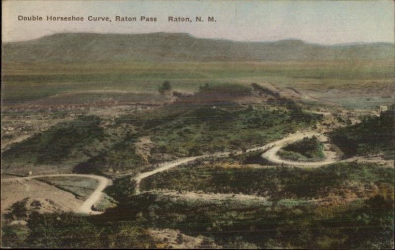 Raton NM Raton Pass 1927 Used Hand Colored Postcard