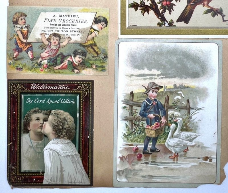 Antique Victorian Scrapbook Page - Various Victorian Trade Cards etc