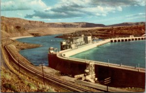 Vtg Rock Island Dam Wenatchee Washington Union Oil Company 76 Gasoline Postcard