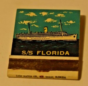 SS Florida The Peninsular and Occidental Steamship Company Matchbook