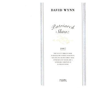 David Wynn Patriarch Shiraz 1997, Original Vintage Wine Label