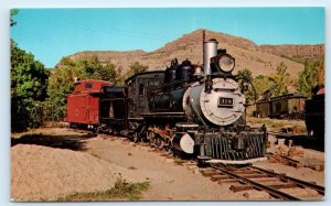 GOLDEN, CO ~ Steam Engine & Caboose COLORADO RAILROAD MUSEUM c1960s Postcard