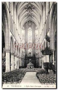 Old Postcard Tourcoing L Eglise Saint Christophe Nave